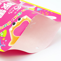 Sachet alimentaire en plastique laminé thermoscellable avec fenêtre transparente imprimée en couleur personnalisée, à fond plat et trou de suspension