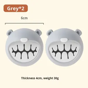 Porte-serviettes mignon en forme d'ours avec trois rangées de crochets, adhésif sans perçage, rangement pour réfrigérateur, salle de bain, balcon, montage mural - Product Image 6