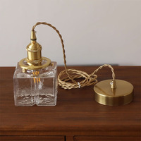 Lustre moderne minimaliste de style japonais en laiton et verre, luminaire LED vintage nordique de luxe pour salle à manger, salon, chambre à coucher, petite pièce