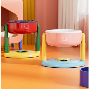 Nuova ciotola diagonale alta per il risparmio idrico regolabile per il sollevamento di animali domestici per proteggere la colonna vertebrale cervicale dal ribaltamento. - Product Image 2