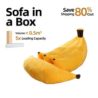 Fauteuil banane en peluche de luxe pour enfants et adultes, canapé de sol moderne et créatif en boîte