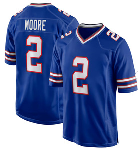 Vente en gros de maillots de football américain pour hommes Buffalo, 17Josh Allen, 4 James Cook, 2 Moore, maillots cousus en édition limitée - Product Image 2