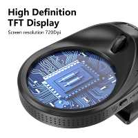 Digital Handheld Screen Magnifier with 10x 30x 60x 100x Zoom 2.8 Inches Round Visual Aid Supports Recording