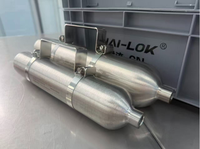 NAILOK SS316 High Pressure Gas Sampling Cylinder Seamless Double Ended Sample Cylinder 1 4 Female NPT Laboratory Sampling