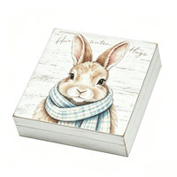 Boîte en bois personnalisée en pin massif, bloc de présentation d'art animalier style ferme pour la décoration intérieure, les magasins de détail et les collections de cadeaux saisonniers