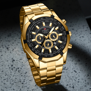 Montre chronographe sport pour homme, acier inoxydable noir, étanche 30M - Product Image 3