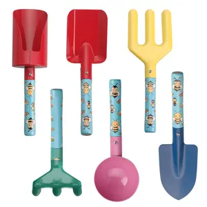 高品质6件套园丁工具铲耙勺叉儿童玩具木柄花园工具包儿童园林工具儿童
