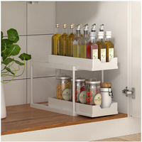 Étagère de rangement à double couche, étagère à épices pour cuisine, salle de bain, salon, étagère de rangement multifonctionnelle pour évier