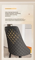 Chaise de salle à manger moderne en métal, cuir blanc et orange, légère et durable, mobilier de maison