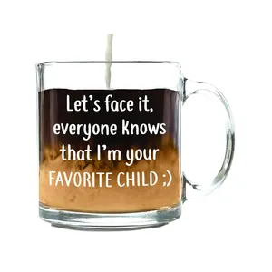 我是你最喜欢的孩子有趣的咖啡杯-最好的妈妈和爸爸圣诞礼物插嘴爸爸天礼物新奇生日礼物玻璃