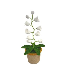 Lily thung lũng hiện đại <span class=keywords><strong>LED</strong></span> ánh sáng ban đêm sáng tạo Crochet Máy tính để bàn trang trí Pin hoạt động chậu cây món quà giáng sinh cho phòng ngủ - Product Image 4
