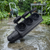 Prise de courant extérieure universelle de style français 3 voies Schuko avec couvercle, indice de protection IP54, 250 V, 16 A