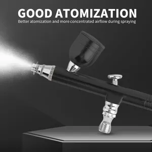 Aérographe double action à alimentation par gravité, buse de 0,3 mm, pistolet en aluminium, pour décoration de gâteaux, maquillage, nail art, capacité 7CC, version améliorée - Product Image 4