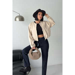 Chaqueta Bomber Elástica para Mujer, Abrigos Vaqueros Cómodos - Product Image 6