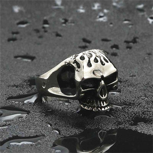 Anillo de Esqueleto para Hombre, Acero Inoxidable, Estilo Punk Plateado, Joyería de Regalo 26030 - Product Image 2