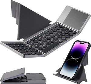 <span class=keywords><strong>Tastiera</strong></span> Bluetooth Pieghevole Cube Pocket, <span class=keywords><strong>Tastiera</strong></span> per Computer Pieghevole con Touchpad, Custodia per iPad 10a Generazione - Product Image 1