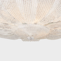 Lustre italien en verre transparent à hauteur réglable avec LED