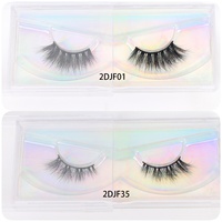 Faux vison 3D pleine bande cils faits à la main faux 12mm cils naturels longs cils avec emballage personnalisé vente en gros