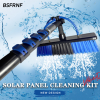 Kit de nettoyage de panneau solaire réglable avec brosse à poils équipement de poteau alimenté en eau pour le nettoyage de vitres de toit de fenêtre utilisation en extérieur