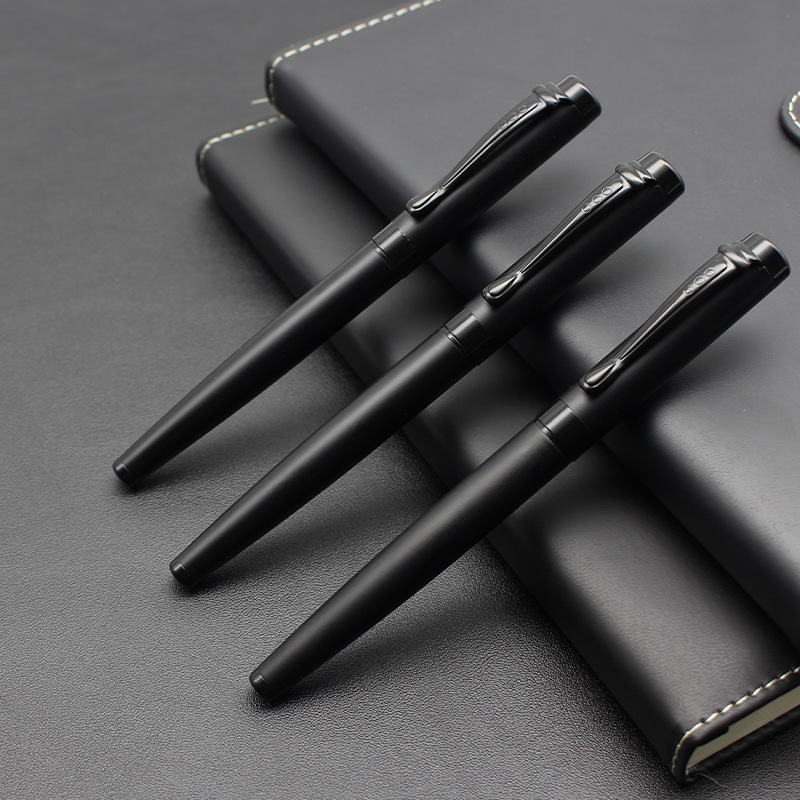 Высококачественная Черная матовая металлическая шариковая ручка, подарок, печать логотипа, подарочные ручки для мужчин, персонализированные