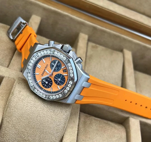 Montre à quartz analogique de luxe pour femme H Brand, boîtier en acier inoxydable, avec moissanite, bracelet en silicone tendance, montres glacées, en promotion - Product Image 4