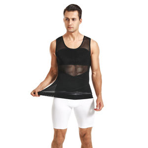 Camicia da <span class=keywords><strong>uomo</strong></span> a compressione per Body Shaper gilet snellente aderente <span class=keywords><strong>intimo</strong></span> pancia canotta - Product Image 5