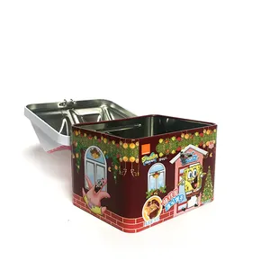 Customized House Type Christmas Gift House Shape Music Tin Box With Competitive Price