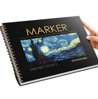 Marker Pads Art Sketchbook, Ohuhu 8.9x8.3 Portable Square Size, 120  LB/200 GSM Drawing Papers, 60 Sheets/120 Pages, Spiral Bound Sketch Book  for