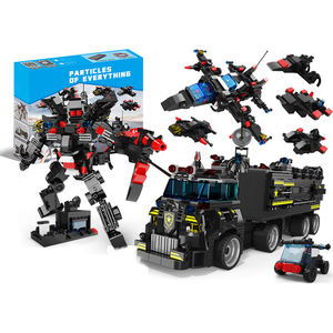 บล็อกตัวต่อรถตำรวจพิเศษพร้อมรีโมต2.4ก. ของเล่นแบบซ้อนโหมดไจโรสโคปเปลี่ยนแปลงได้สำหรับการเขียนโปรแกรมด้วยไอน้ำพลาสติก - Product Image 1