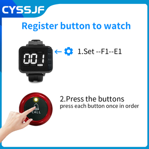 Thông Minh Đồng Hồ 2025 Không Dây Không Thấm Nước Bồi Bàn Hệ Thống Người Bồi Bàn Người Gọi Khách Hàng Tiếp Viên Gói 1 Đồng Hồ Và 10 Bảng Nút - Product Image 6