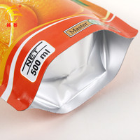 Pochette debout en plastique personnalisée de 500ml Jus de fruits Pâte de tomate Confiture de chocolat Poche à bec Sac laminé en aluminium