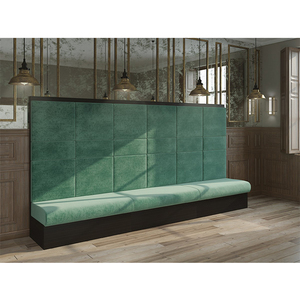 Meubles de banquette en velours vert moderne avec dossier haut pour les espaces commerciaux, les hôtels, les cafés et les restaurants - Product Image 4
