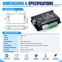 Contrôleur de vitesse à boucle fermée pour moteur CC sans balais basse tension BMLDC-11A 24V 7A Modbus RS485