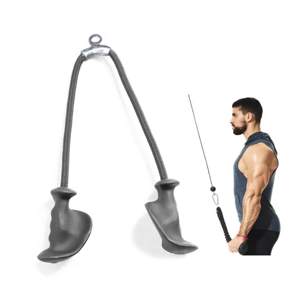 Ergonomik Triceps kolu kablo eki ev spor salonu Lat Pulldown halat spor aksesuarları Triceps halat