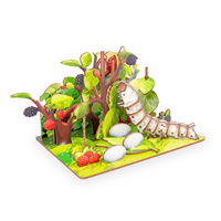 Rompecabezas 3D de Madera del Ciclo de Vida del Gusanillo de Seda de Wincent, Juguete Educativo con Diorama de Oruga, Mariposa y Tallo de Árbol de Morera, Kit de Ciencia, Regalo