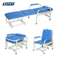 Chaise-lit d'accompagnement hospitalier pliable de qualité médicale pour patients en salle