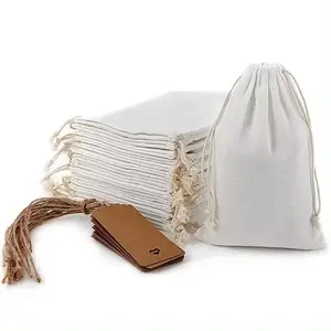 Nice High Quality Washable Custom Printed Logo Portable Reusable Gift Eco-friendly Canvas Cotton Drawstring Bag