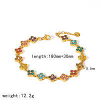 Ensemble collier et bracelet trèfle à quatre feuilles en diamant précieux haut de gamme pour femmes, en acier inoxydable et zirconium, vente en gros d'usine