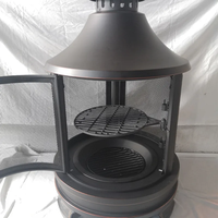 Poêle extérieur en acier Madegood HL001, à bois, portable, durable, étanche, autoportant, noir, avec fermeture de sécurité, peinture haute température