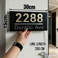 Plat Nomor Rumah Tenaga Surya LED untuk Luar Ruangan, Papan Alamat Digital, Plat Nomor Rumah Digital, Papan Alamat Kustom