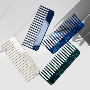 Grande Brosse Démêlante à Dents Larges en Acétate de 4 mm d'Épaisseur, Ionique et Antistatique, Personnalisable avec Logo, pour Salon et Soins Capillaires à <span class=keywords><strong>Domicile</strong></span> - Product Image 1
