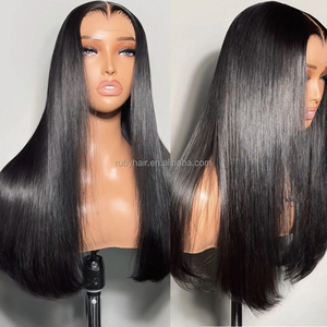 Vente en gros de cheveux vietnamiens bruts Super Double tirage os droit 13X4 perruque avant en dentelle perruque de cheveux humains de haute qualité <span class=keywords><strong>femme</strong></span> noire - Product Image 2