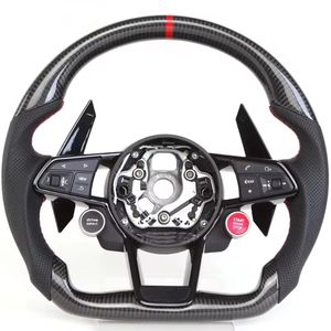 Volant en fibre de carbone LED pour <span class=keywords><strong>Audi</strong></span> Rs 3 Rs7 A3 A4 A5 A7 Q7 <span class=keywords><strong>TT</strong></span> TTS R8 S3 S4 A3 A4 A5 A6 Volant en cuir Assy - Product Image 3