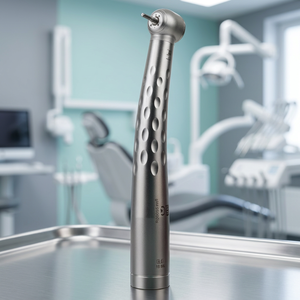 AppleDental A1-TU High Speed Handpiece 4-Hole Connection <b>Push</b> <b>Button</b> Electric Turbine Steel Silver Class II 1 Year Shelf Life - Product Image 3