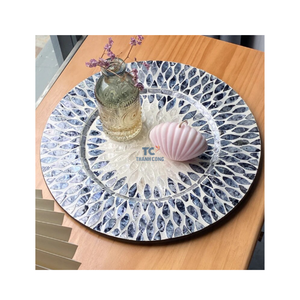 แผ่นรองจานทรงกลมประดับเปลือกหอยมุกแผ่นปูแบบฝังเปลือกหอยจากเวียดนามดีไซน์ใหม่ - Product Image 4