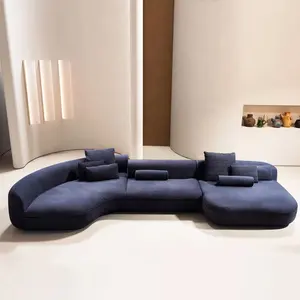 Italian minimalist sitting room series creative arc large corner sofa sectional frosted fabric piaf sofa