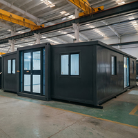 Fabricant de maisons préfabriquées en conteneurs extensibles insonorisées et résistantes à l'humidité de 40 pieds, maison à 3 chambres avec terrasse
