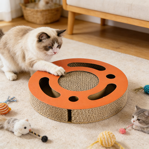 Arranhador de Gato Moderno para Interior, Brinquedo Interativo Simples para Gatos, Arranhador de Papelão para Gatinhos com Catnip - Product Image 3