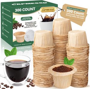 Filtres à café jetables Kaike, 300 pièces, papier naturel, remplacement pour machine à café à dosettes réutilisables, usage domestique et professionnel - Product Image 1