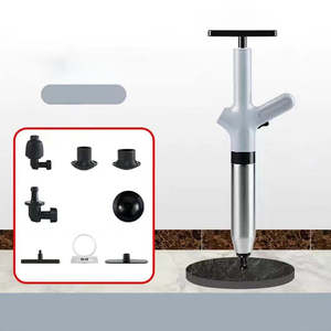 Potente émbolo de inodoro de acero inoxidable, juego de herramientas de desatascador de drenaje de aire neumático de alta presión, herramienta de desbloqueo de limpieza del hogar - Product Image 4